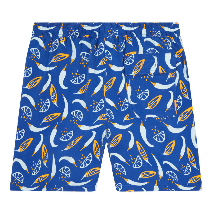 Tom & Teddy Chillis Mens Swim Shorts CHIBO - Blue/ Orange
