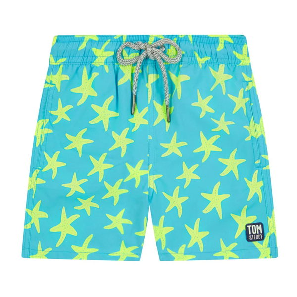 Tom & Teddy Starfish Boys Swim Shorts STFSY-J - Sky/ Yellow