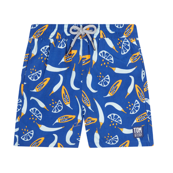 Tom & Teddy Chillis Boys Swim Shorts CHIBO-J - Blue/ Orange