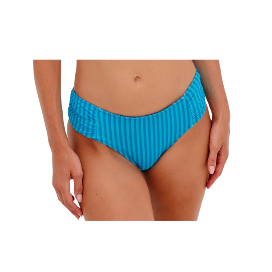 Cabana Life Reversible Ruched Bikini Bottom 144-PV23 - Palm Valley Aqua