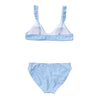 Snapper Rock Powder Blue Sustainable Stripe Frilled Bikini G15114- Blue