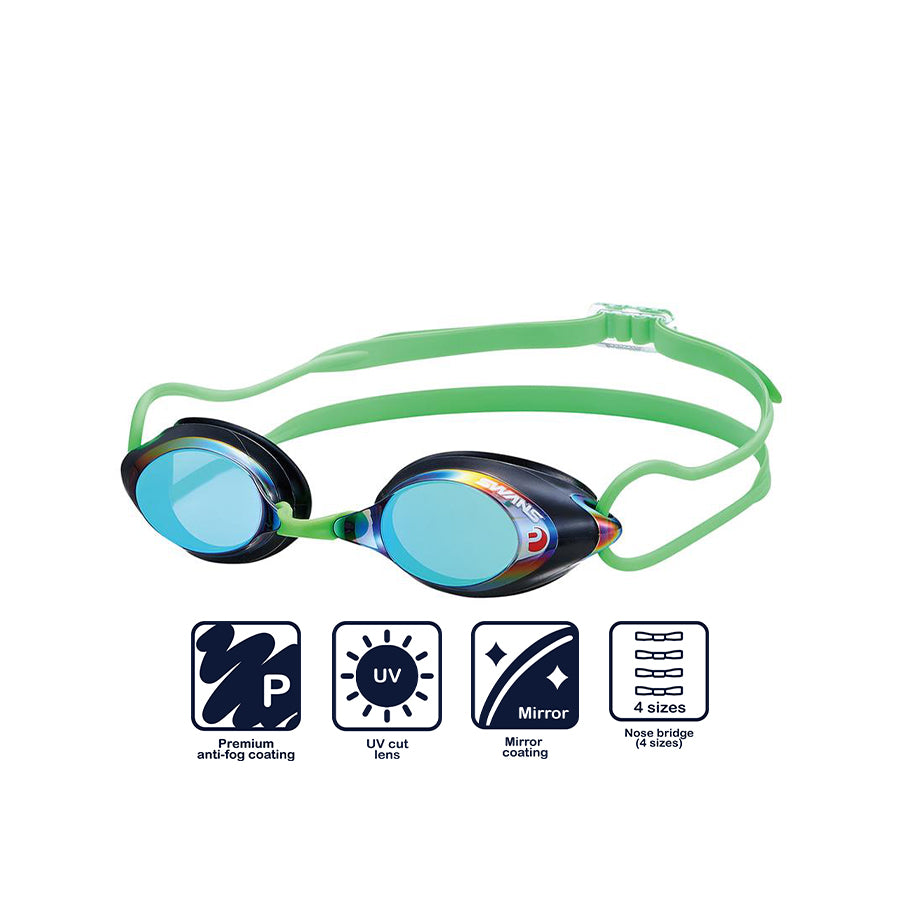 Swans SRX-M PAF Racing Mirror Goggles-Smoke/ Emerald(757)