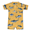 Snapper Rock Sunrise Shark Short Sleeve Sunsuit B70828S- Yellow