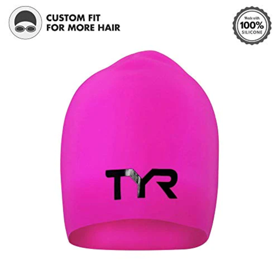 TYR Long Hair Silicone Cap 5241119- Pink