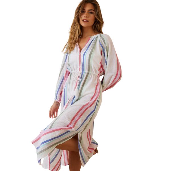 Tommy Bahama Multi Stripe Dobb Duster SS500606 - Island Cays Tropical Oasis White