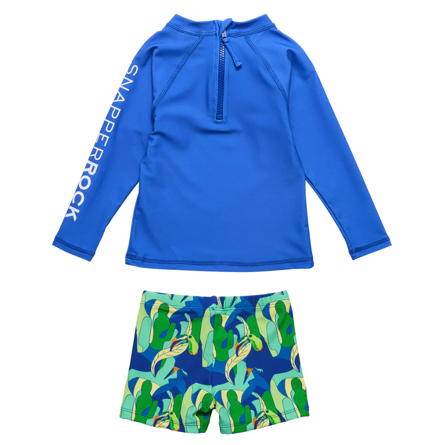 Snapper Rock Toucan Jungle Sustainable Long Sleeve Baby Set B52021 - Blue