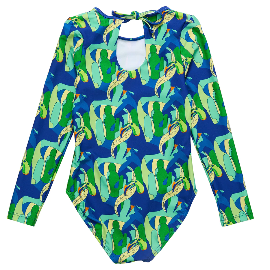 Snapper Rock Toucan Jungle Sustainable Keyhole Surf Suit G60043S - Blue
