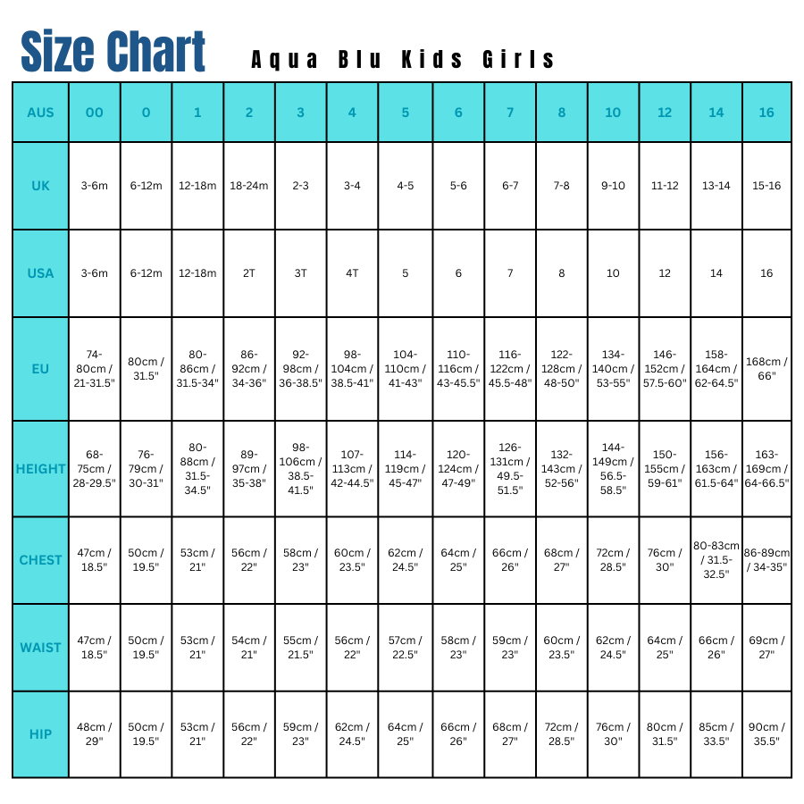 Aqua Blu Junior Long Sleeve One Piece AG2350AZ - Azelea