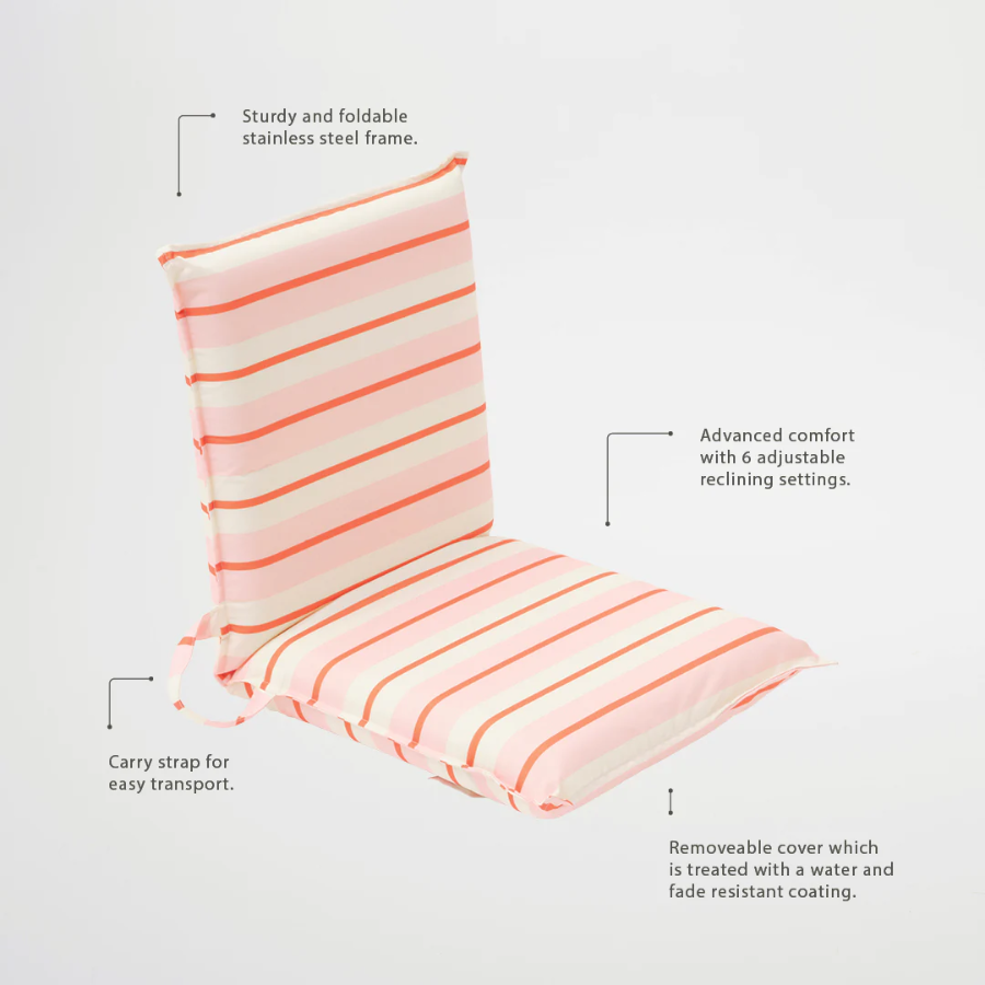 Sunnylife Folding Seat Summer Stripe Strawberry Sorbet S3DFOLTS