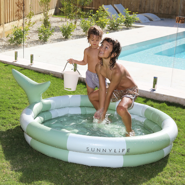 Sunnylife Inflatable Backyard Pool Shark Tribe Khaki S3PBYDST