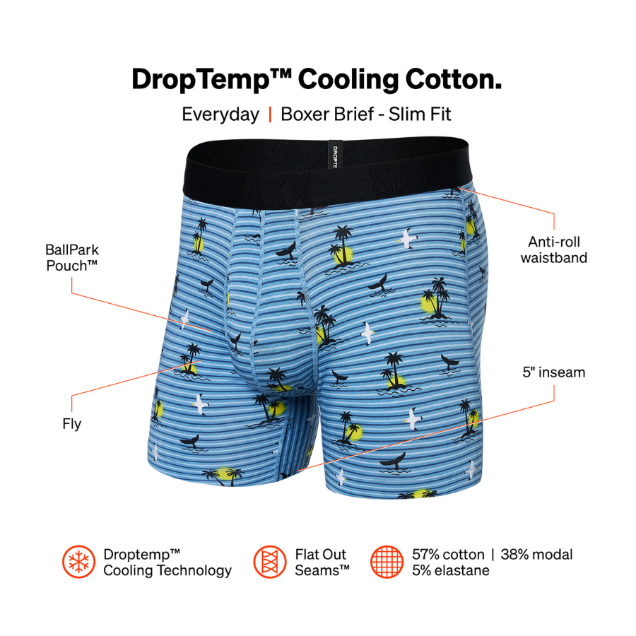 SAXX DropTemp Cooling Cotton Boxer Brief Fly SXBB44 - OBB