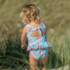 Snapper Rock Lighthouse Island Sustainable Skirt Swimsuit G13246 - Blue