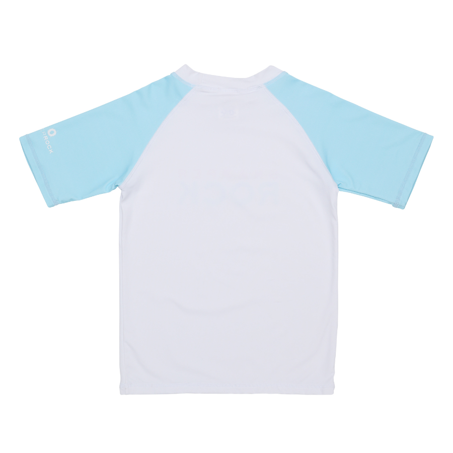 Snapper Rock Lt Blue Sleeve Sustainable Short Sleeve Rash Top B10134S - Blue