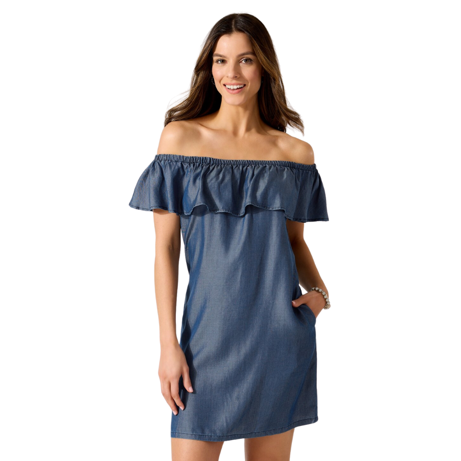 Tommy Bahama Off The Shoulder Dress TSW11814C - Stand Alone Covers Chambray