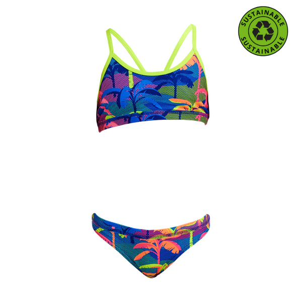 Funkita Girls Sustainable Racerback Two Piece FKS035G - Palm A Lot