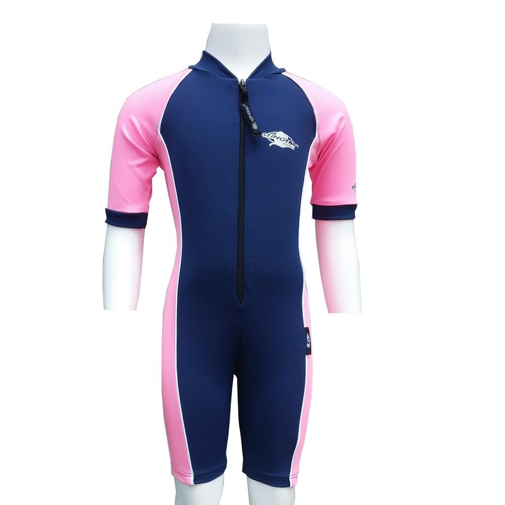 Stingray Raysuit Short Sleeves ST3001 - Navy/Pink