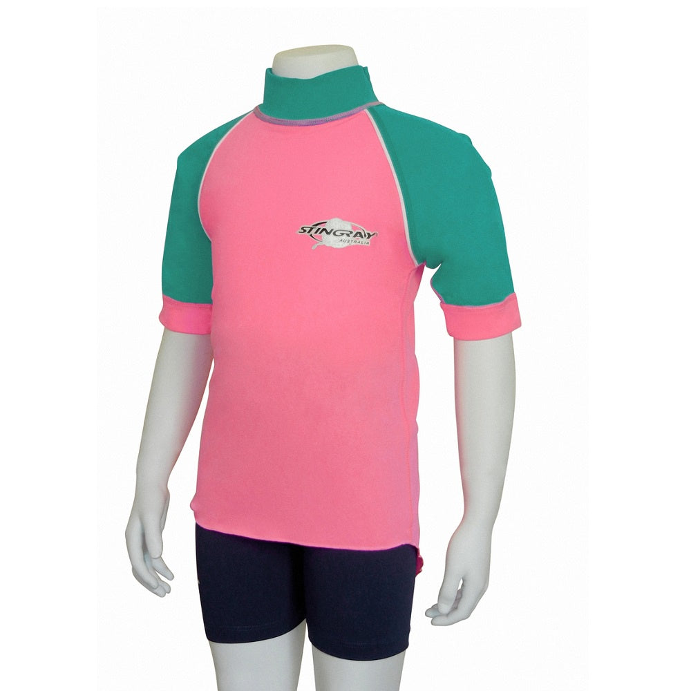 Stingray Rashie Short Sleeves ST2003- Pink/Topaz