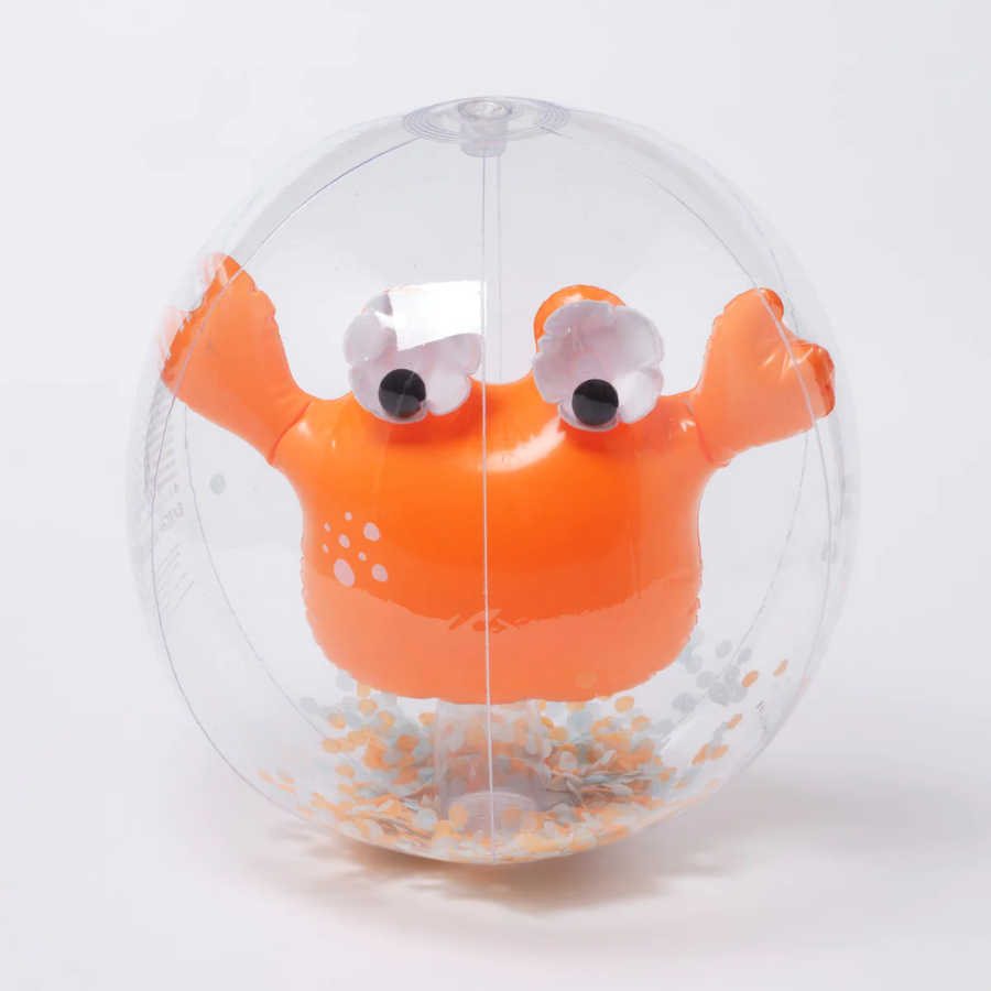Sunnylife 3D Inflatable Beach Ball Sonny The Sea Creature Neon Orange S3PB3DSO