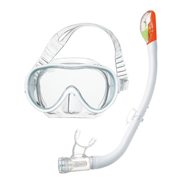 AQA Anemo Lite & Bixy Dry Special Mask & Snorkel Set >9yr KZ-9078N- White