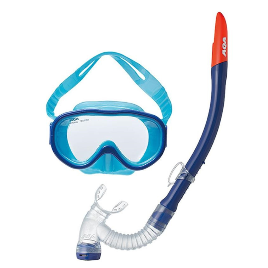 AQA Aco Lite & Bixy V Lite III Mask & Snorkel Set 4-9yr KZ-9003- Reflex Blue/ Blue