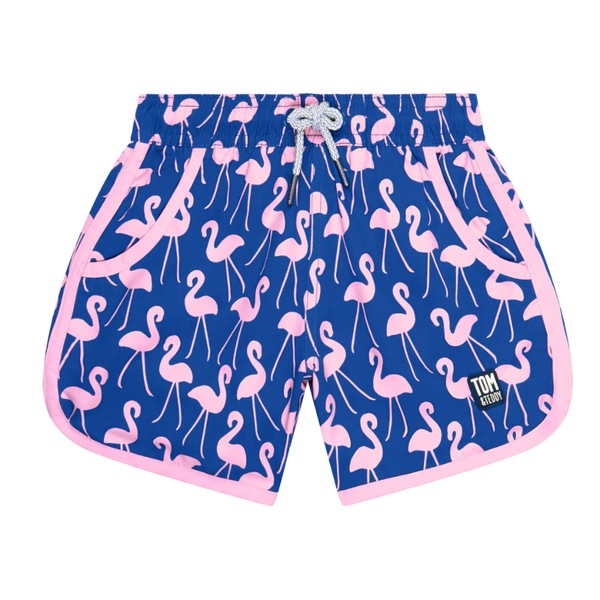 Tom & Teddy Flamingo Girls Swim Shorts GFLRO - Rose/ Blue