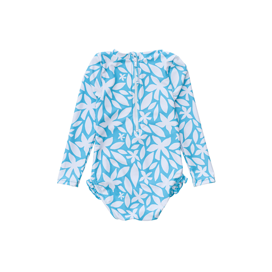 Snapper Rock Aqua Bloom Sustainable Ls Surf Suit G60017L- Blue