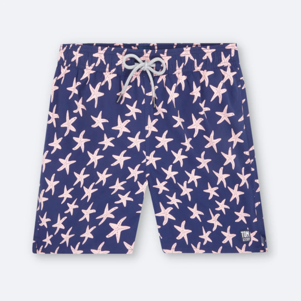 Tom & Teddy Starfish Mens Swim Shorts STFBB - Blue/ Blush