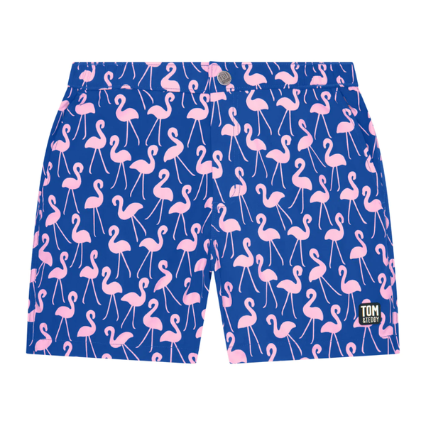 Tom & Teddy Flamingo Women Swim Shorts WFLRO - Rose/ Blue
