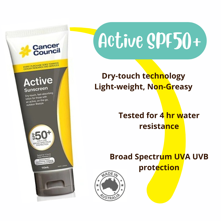Cancer Council Australia Active SPF50+ Sunscreen 110ml