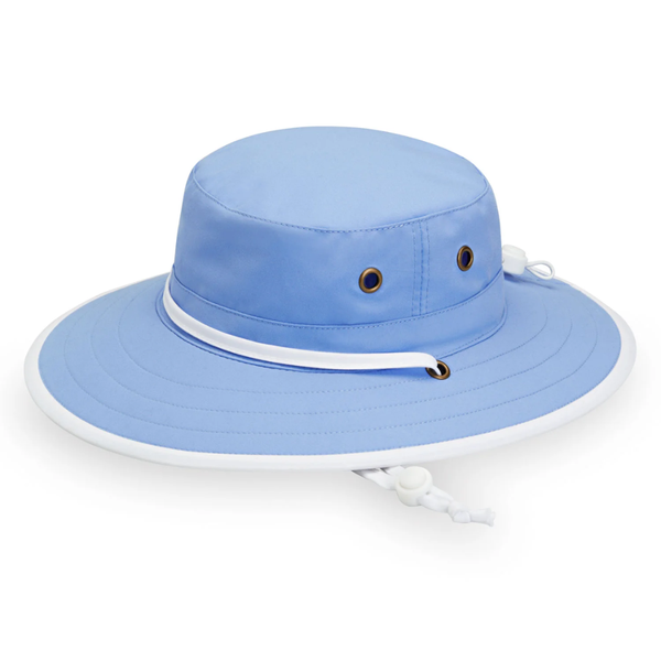 Wallaroo Hats Jr Explorer Kids Sun Protective Hat JREXP - Hydrangea/ White