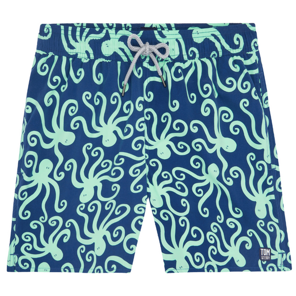 Tom & Teddy Octopus Mens Swim Shorts OCTNM- Navy/ Mint