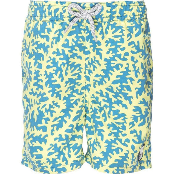 Tom & Teddy Boys Coral Swim Shorts CORBL-J- Blue/ Lime
