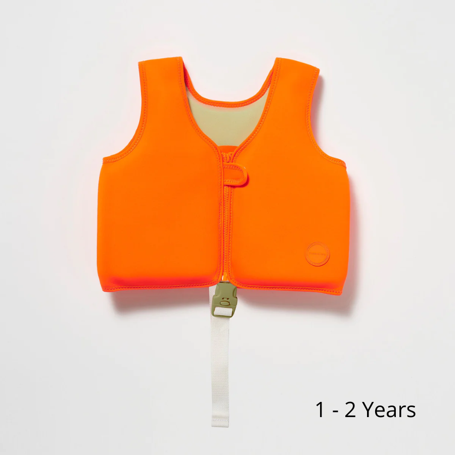 Sunnylife Swim Vest 1-2 Sonny The Sea Creature Neon Orange S3VVESSO