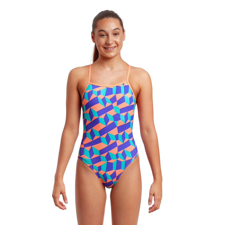 Funkita Girls Strapped In One Piece FS38G- Stacked Candy