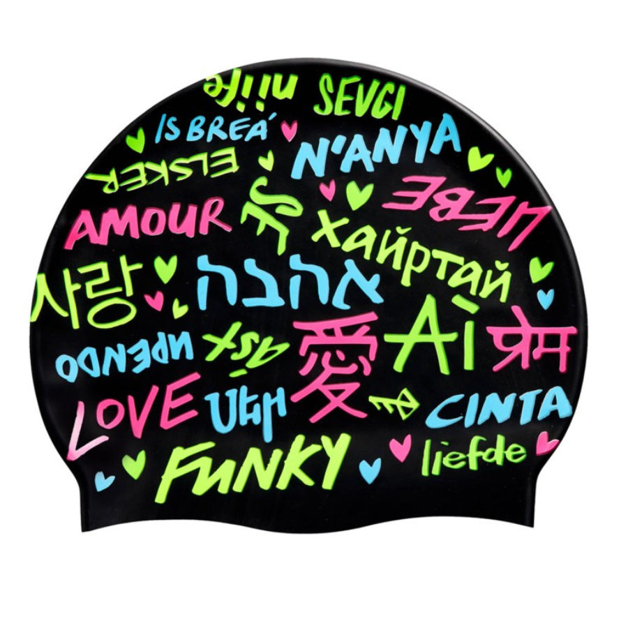 Funky Silicone Swimming Cap FYG017N- Love Funky