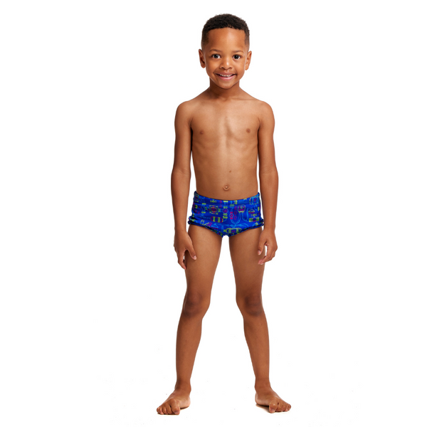 Funky Trunks Toddler Boys Printed Trunks FTS002B- Backed Up
