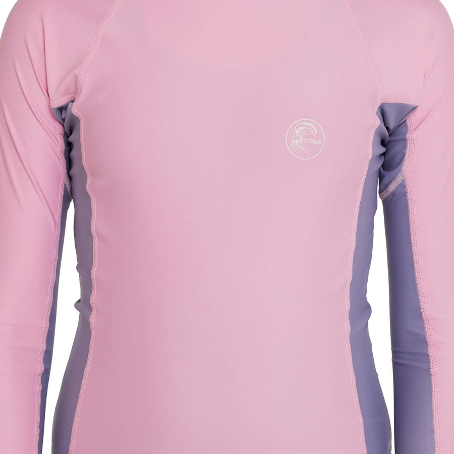 O'Neill Girls Classic UV Long Sleeve Rash Vest RG3346GA2PIN- Pink/Mist