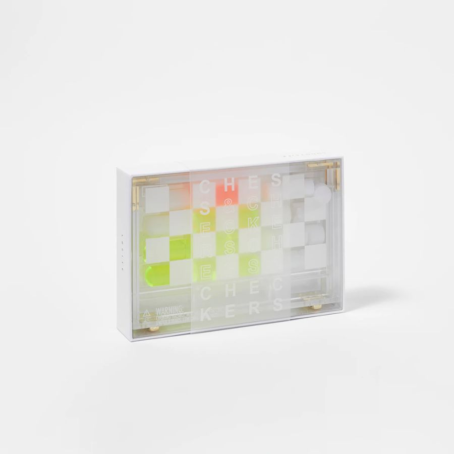 Sunnylife Mini Lucite Chess & Checkers Neon S25LTCHX