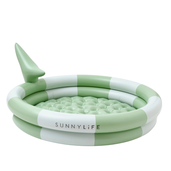 Sunnylife Inflatable Backyard Pool Shark Tribe Khaki S3PBYDST