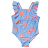 Snapper Rock Beach Bloom Ruffle Shoulder Swimsuit G13231- Blue
