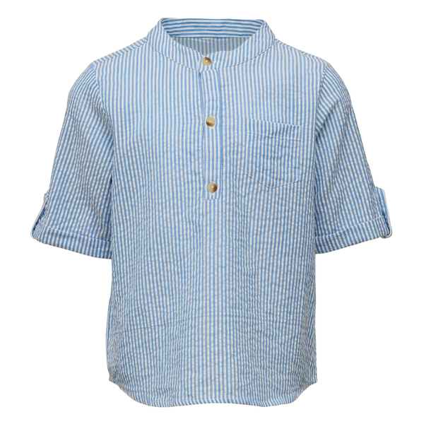 Snapper Rock Frankie Seersucker Stripe Resort Shirt B80002 - Blue