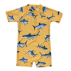 Snapper Rock Sunrise Shark Short Sleeve Sunsuit B70828S- Yellow