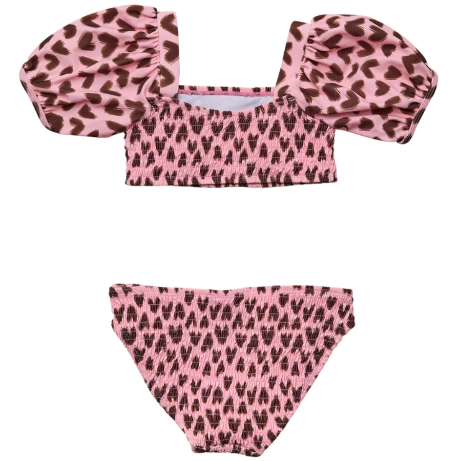 Snapper Rock Wild Love Puff Sleeve Bikini G15136 - Pink
