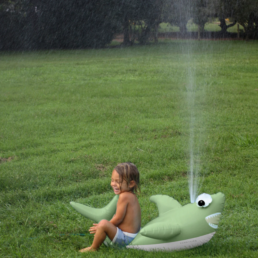 Sunnylife Inflatable Sprinkler Shark Tribe Khaki S3PSPRST