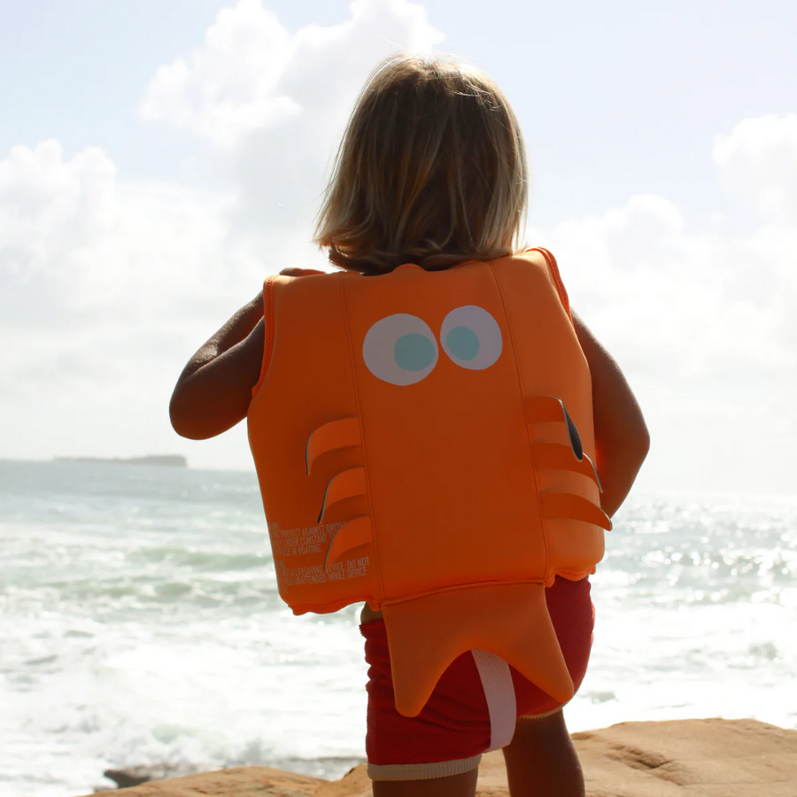 Sunnylife Swim Vest 1-2 Sonny The Sea Creature Neon Orange S3VVESSO