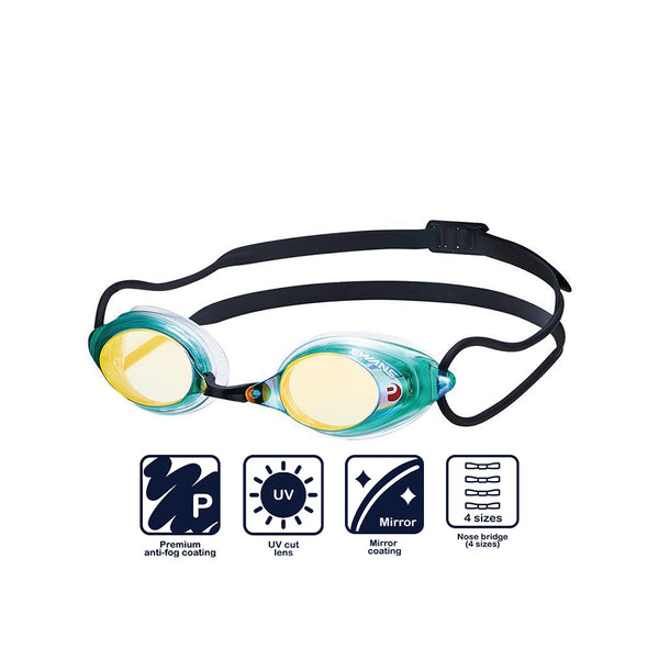 Swans SRX-M PAF Racing Mirror Goggles - Green/ Orange (099)