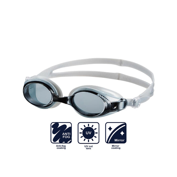 Swans SW-32 Adult Fitness Goggles - Smoke/ Silver (401)