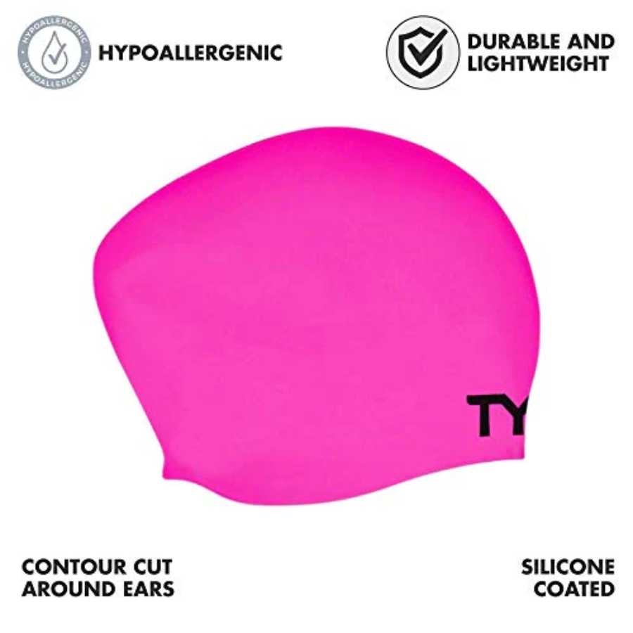 TYR Long Hair Silicone Cap 5241119- Pink