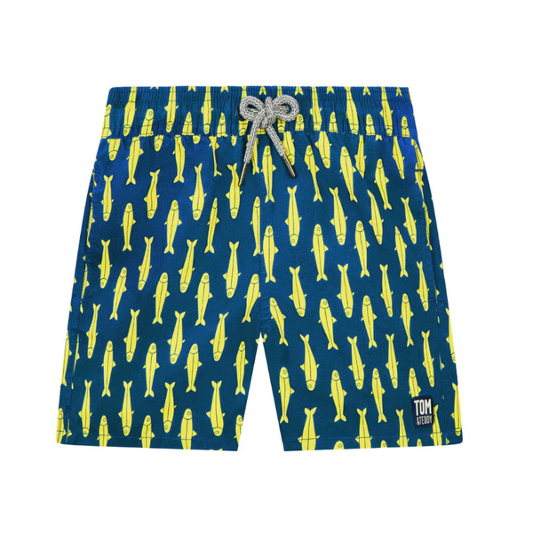 Tom & Teddy Sardines Boys Swim Shorts SARNY-J- Navy/ Yellow