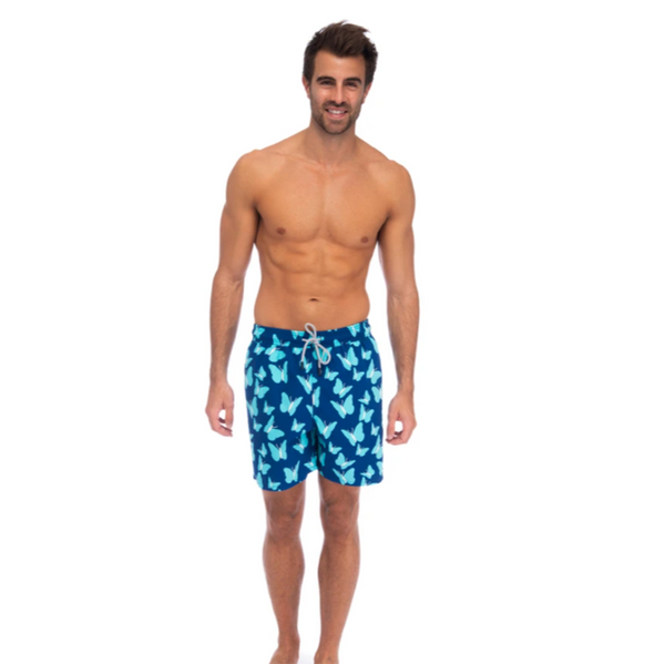 Tom & Teddy Mens Butterfly Swim Shorts BTRTR- Turquoise